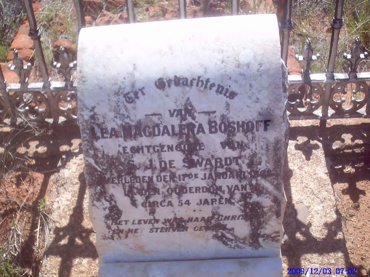 SWARDT Lea Magdalena, de nee BOSHOFF  -18??