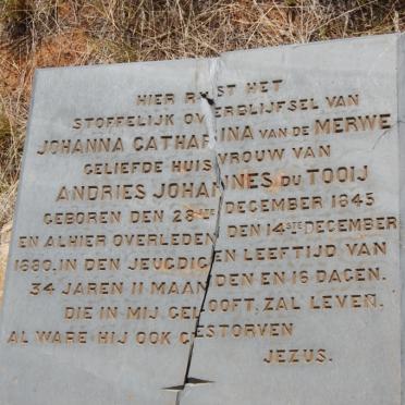 TOOIJ Johanna Catharina, du nee VAN DE MERWE 1845-1880