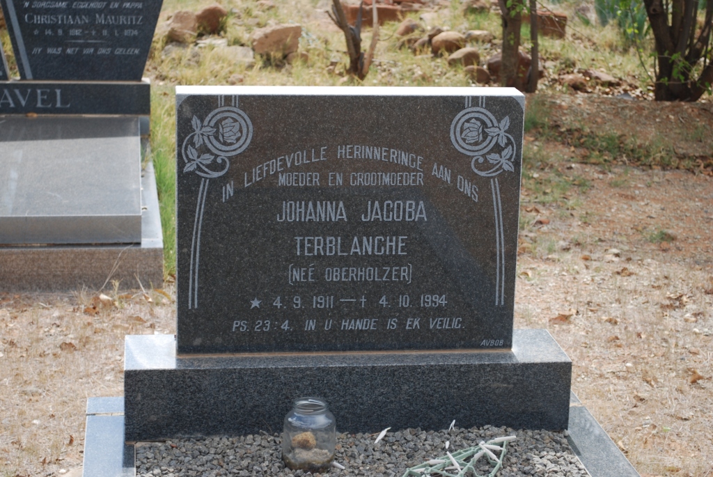 TERBLANCHE Johanna Jacoba nee OBERHOLZER 1911-1994