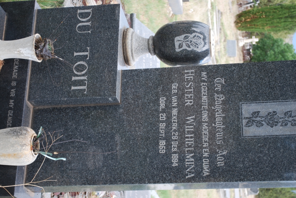 TOIT Hester Wilhelmina, du nee VAN NIEKERK 1884-1969