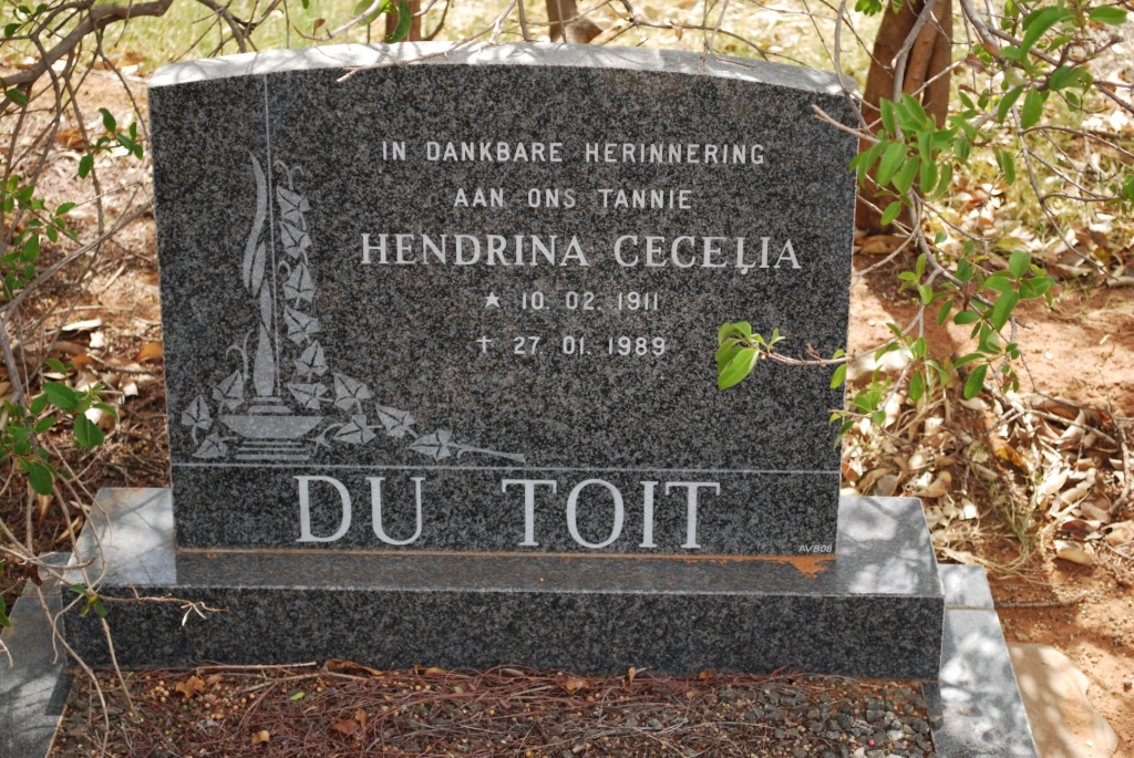 TOIT Hendrina Cecilia, du 1911-1989