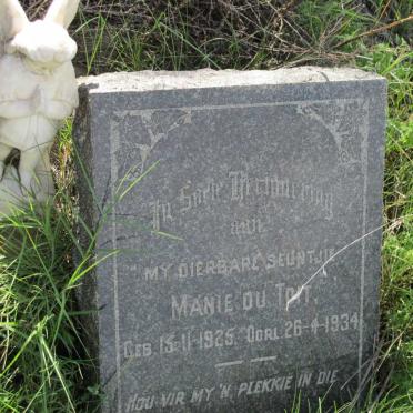 TOIT Manie, du 1925-1934