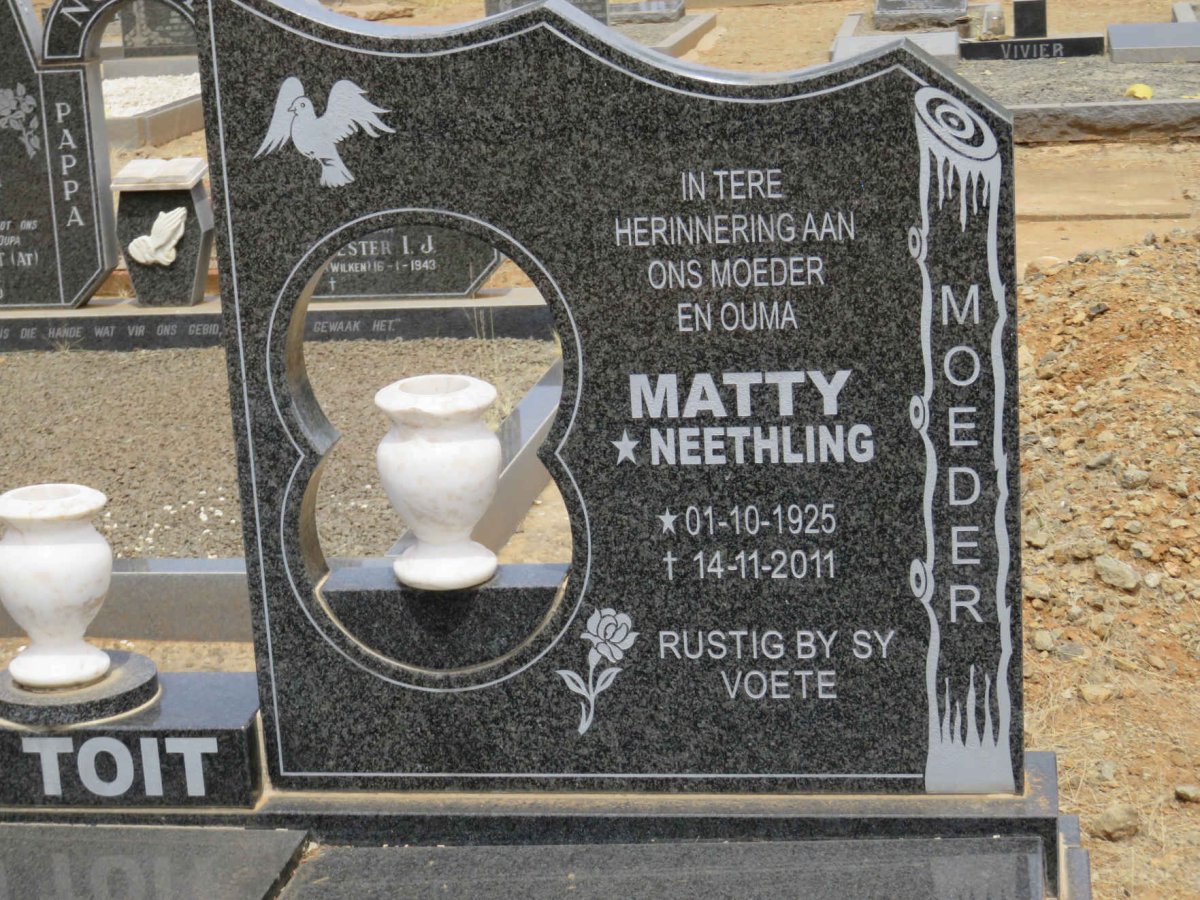 TOIT Matty, du nee NEETHLING 1925-2011