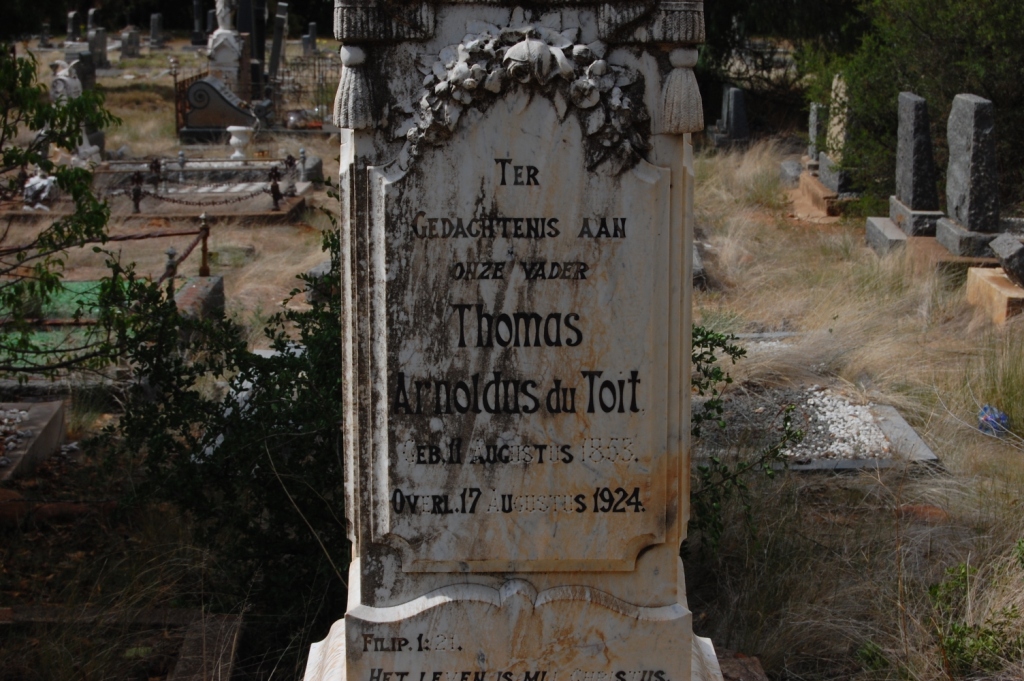 TOIT Thomas Arnoldus, du 1853-1924