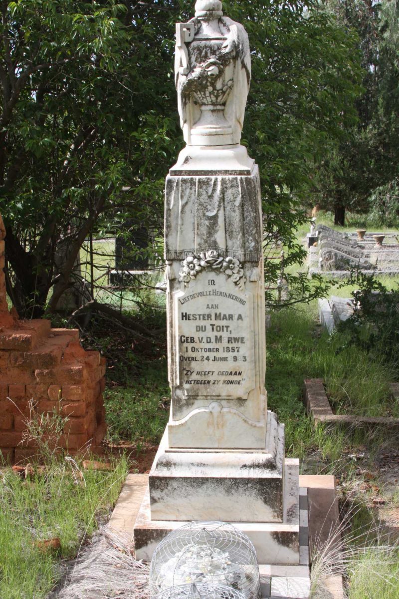 TOIT Hester Maria, du nee V.D. MERWE 1857-1933