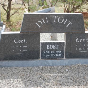TOIT Tooi, du 1899-1980 &amp; Lettie 1903-1978 :: DU TOIT Boet 1926-2006