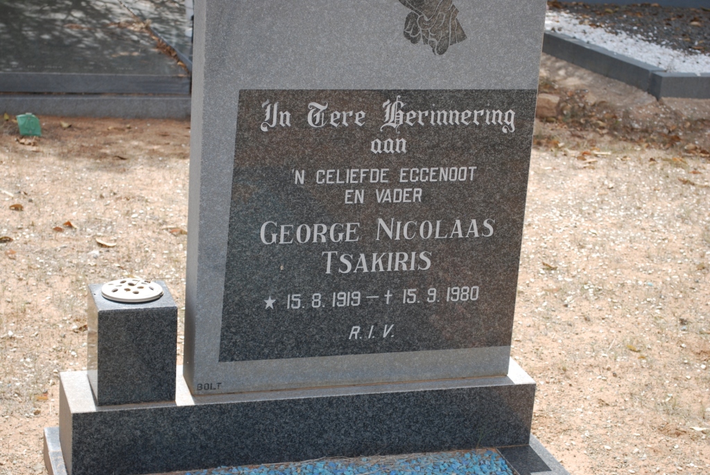 TSAKIRIS George Nicolaas 1919-1980