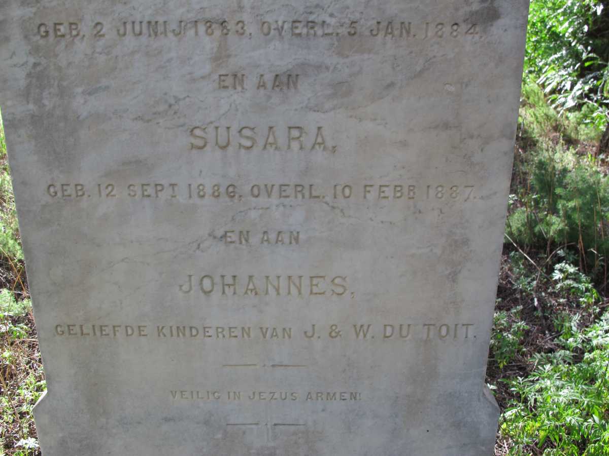TOIT Susara, du 1886-1887 :: DU TOIT Johannes