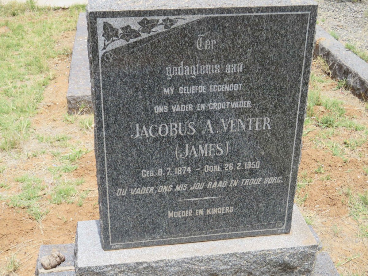 VENTER Jacobus A. 1874-1950