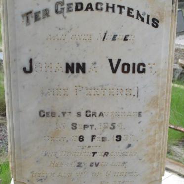 VOIGT Johanna nee PEETERS 1854-1934