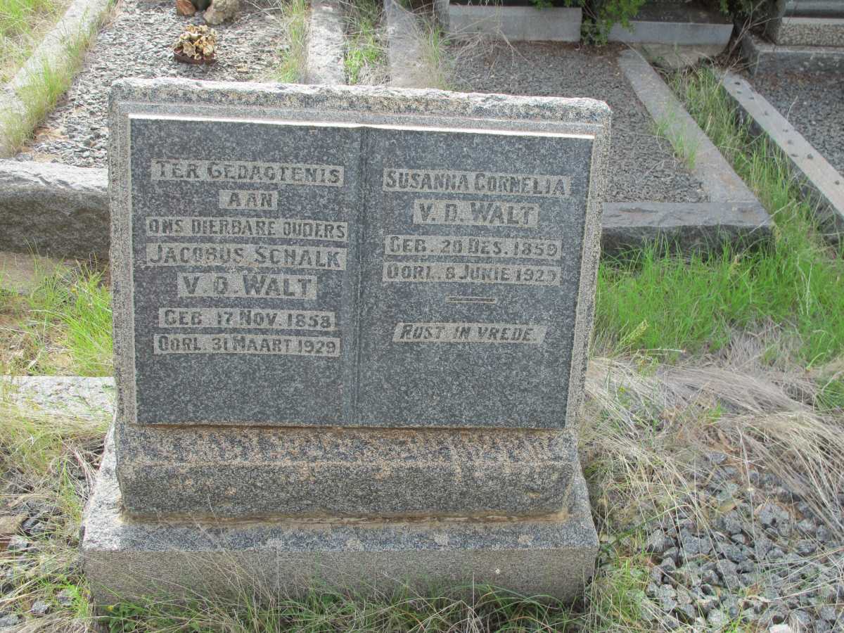 WALT Jacobus Schalk, v.d. 1858-1929 &amp; Susanna Cornelia 1859-1929