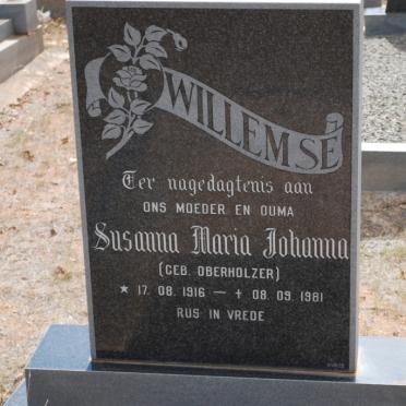 WILLEMSE Susanna Maria Johanna nee OBERHOLZER 1916-1981
