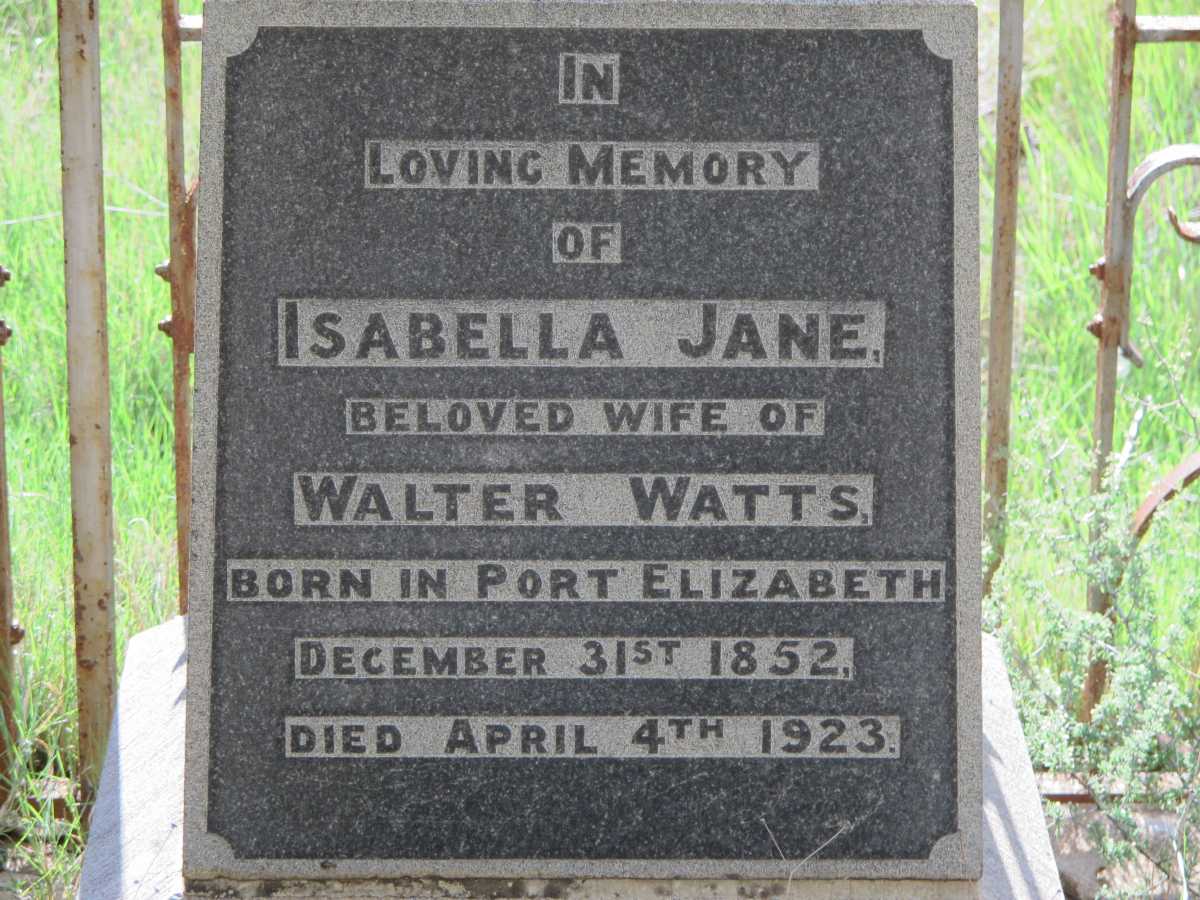 WATTS Isabella Jane 1852-1923