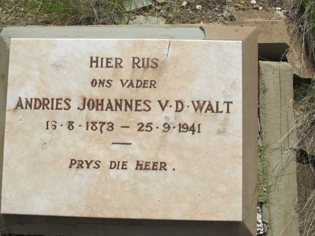 WALT Andries Johannes, v.d. 1873-1941
