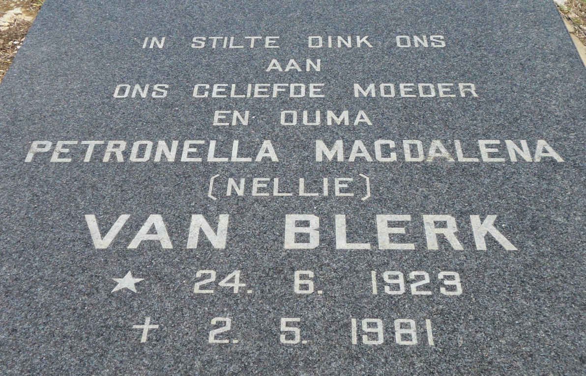 BLERK Petronella Magdalena, van 1923-1981