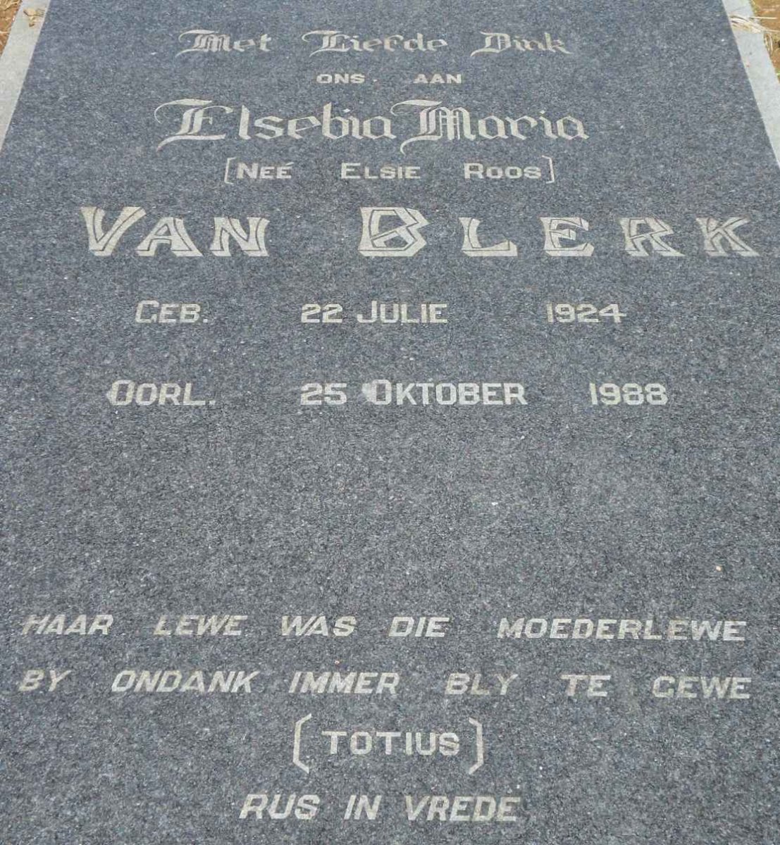 BLERK Elsebia Maria, van nee ROOS 1924-1988