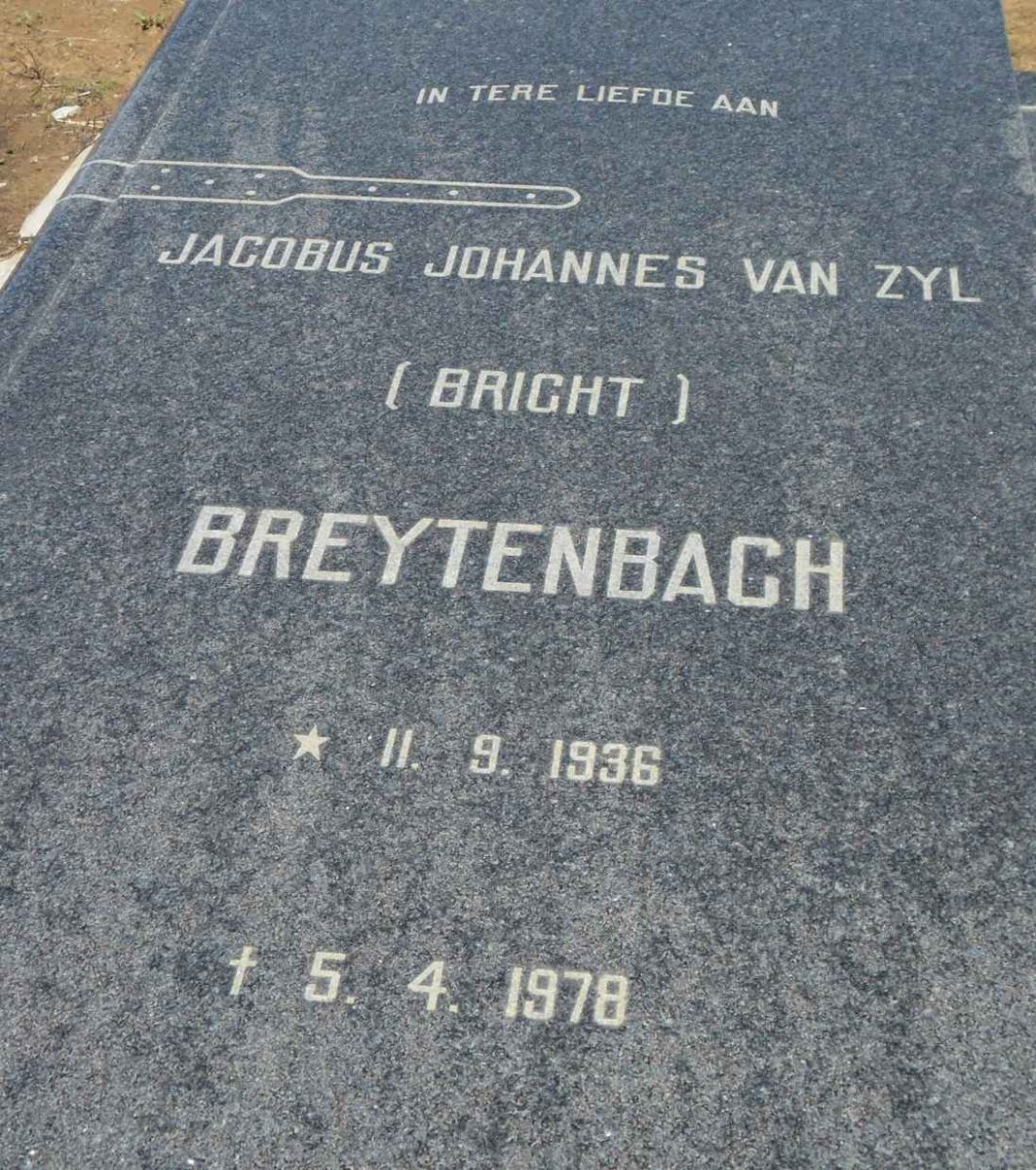BREYTENBACH Jacobus Johannes van Zyl 1936-1978
