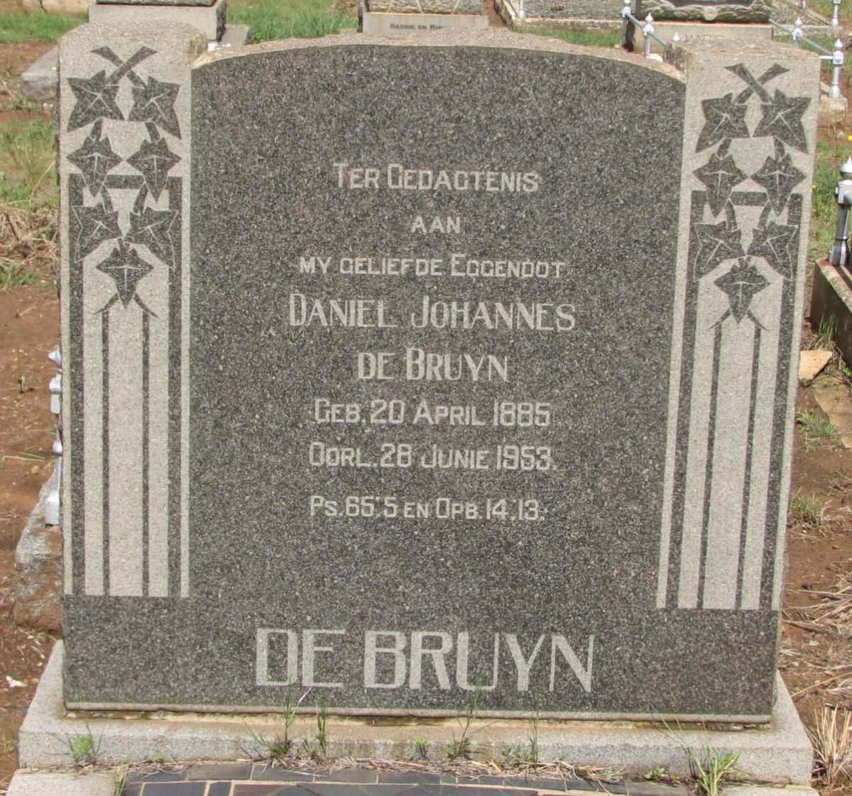 BRUYN Daniel Johannes, de 1885-1953
