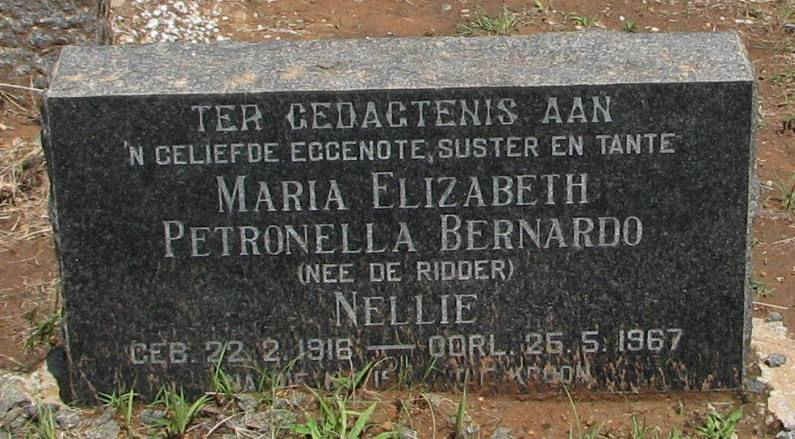 BARNARDO Maria Elizabeth Petronella nee DE RIDDER 1916-1967
