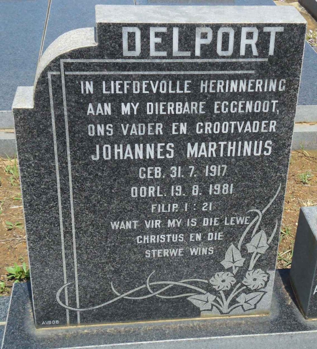 DELPORT Johannes Marthinus 1917-1981