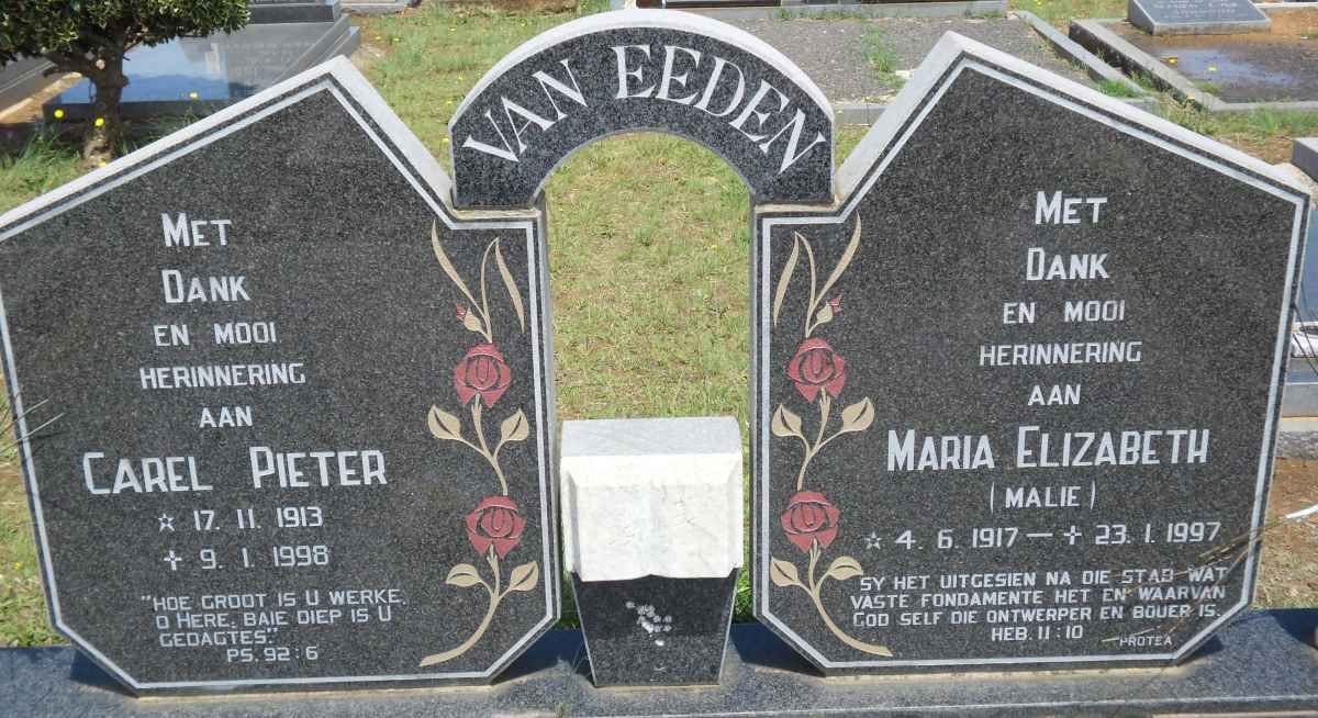 EEDEN Carel Pieter, van 1913-1998 &amp; Maria Elizabeth 1917-1997