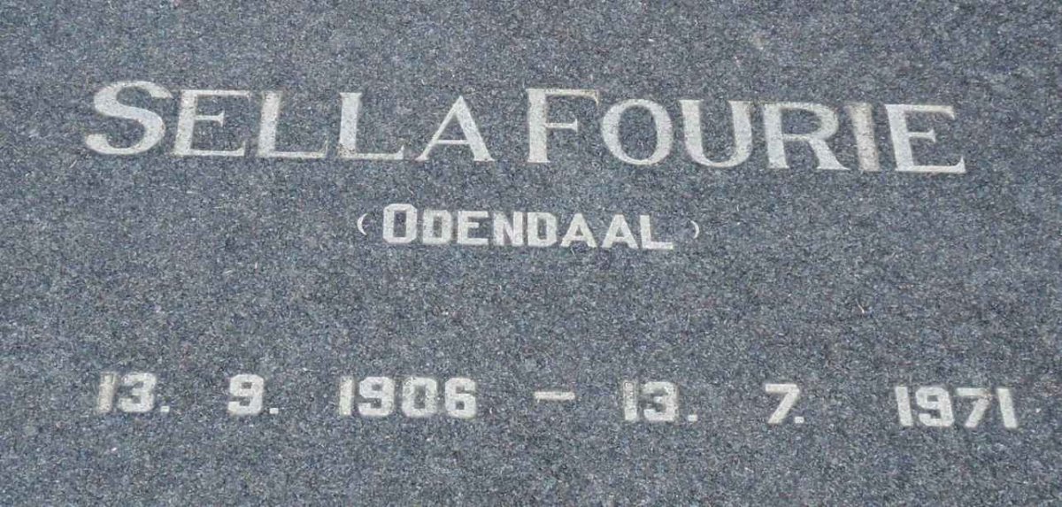 FOURIE Sella nee ODENDAAL 1906-1971