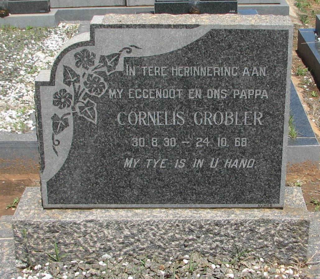 GROBLER Cornelis 1930-1968