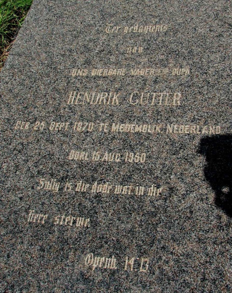GUTTER Hendrik 1870-1950 &amp; Margaretha Johanna MEYER 1873-1951