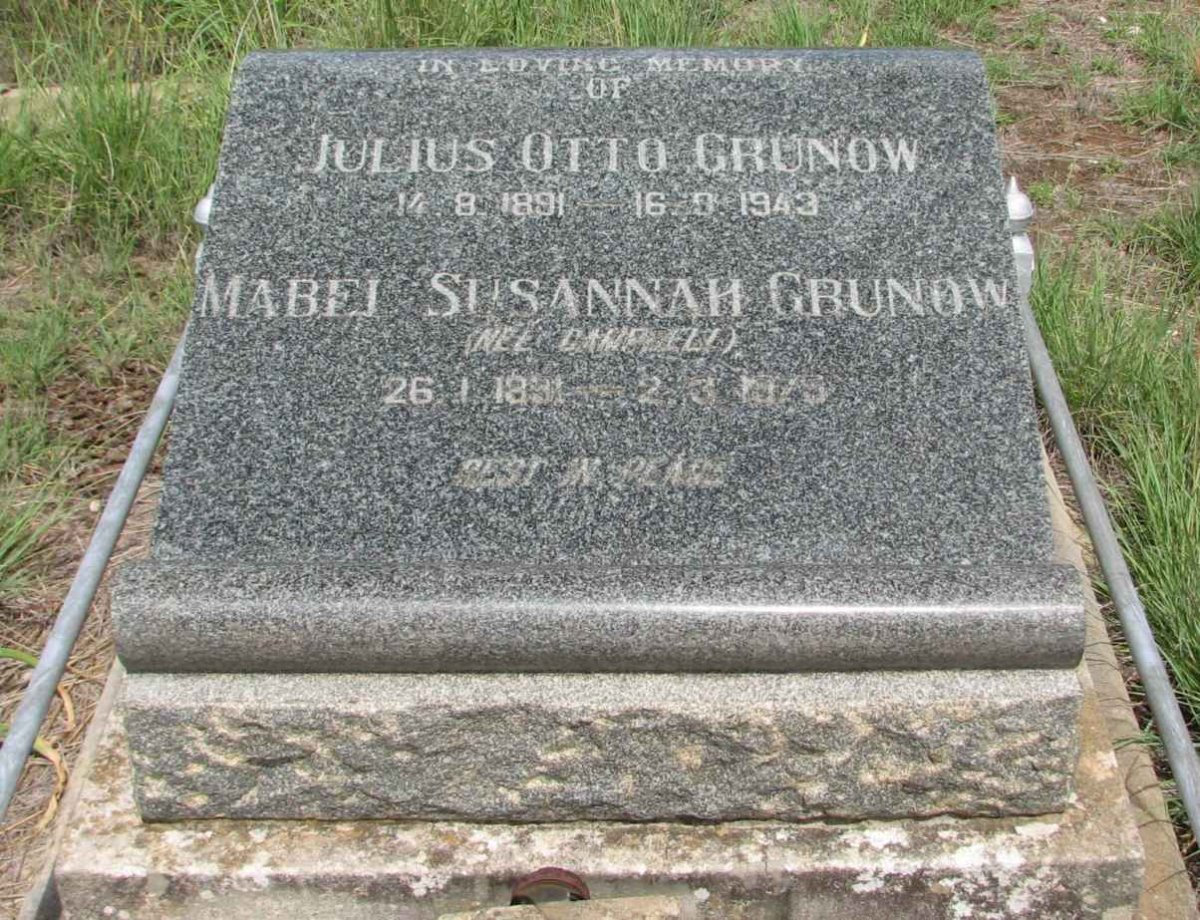 GRUNOW Julius Otto 1891-1943 &amp; Mabel Susannah CAMPBELL 1891-1975