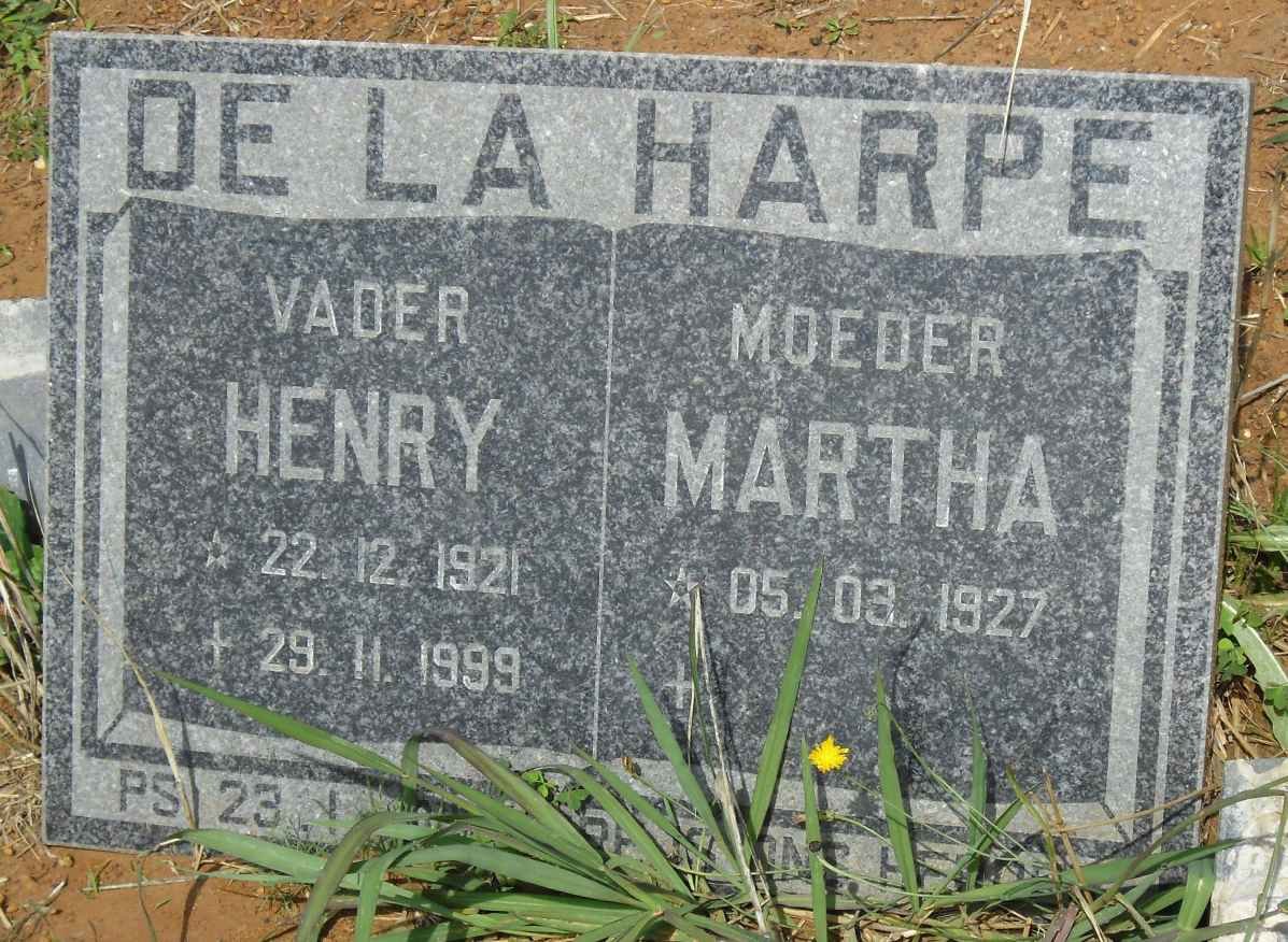 HARPE Henry, de la 1921-1999 &amp; Martha 1927-