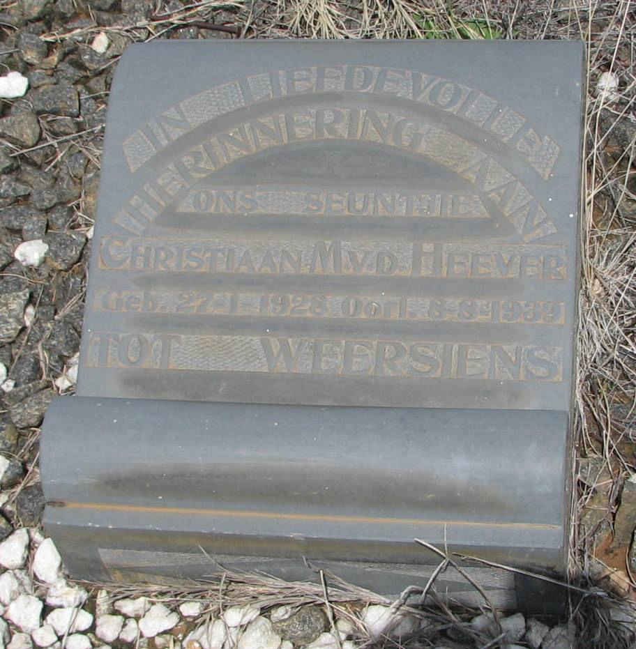HEEVER Christiaan M., v.d. 1928-1939