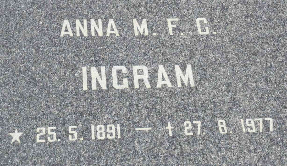 INGRAM Anna M.F.C. 1891-1977