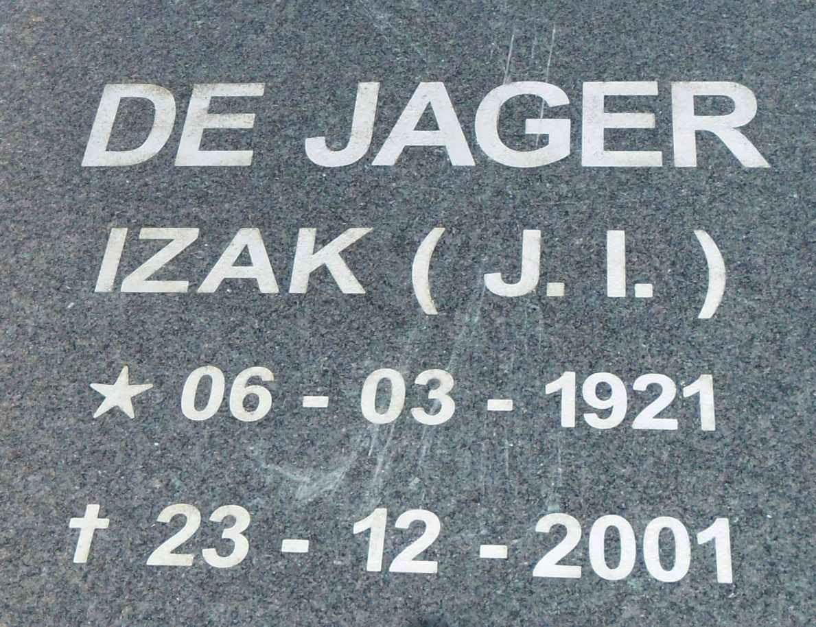 JAGER J.I., de 1921-2001