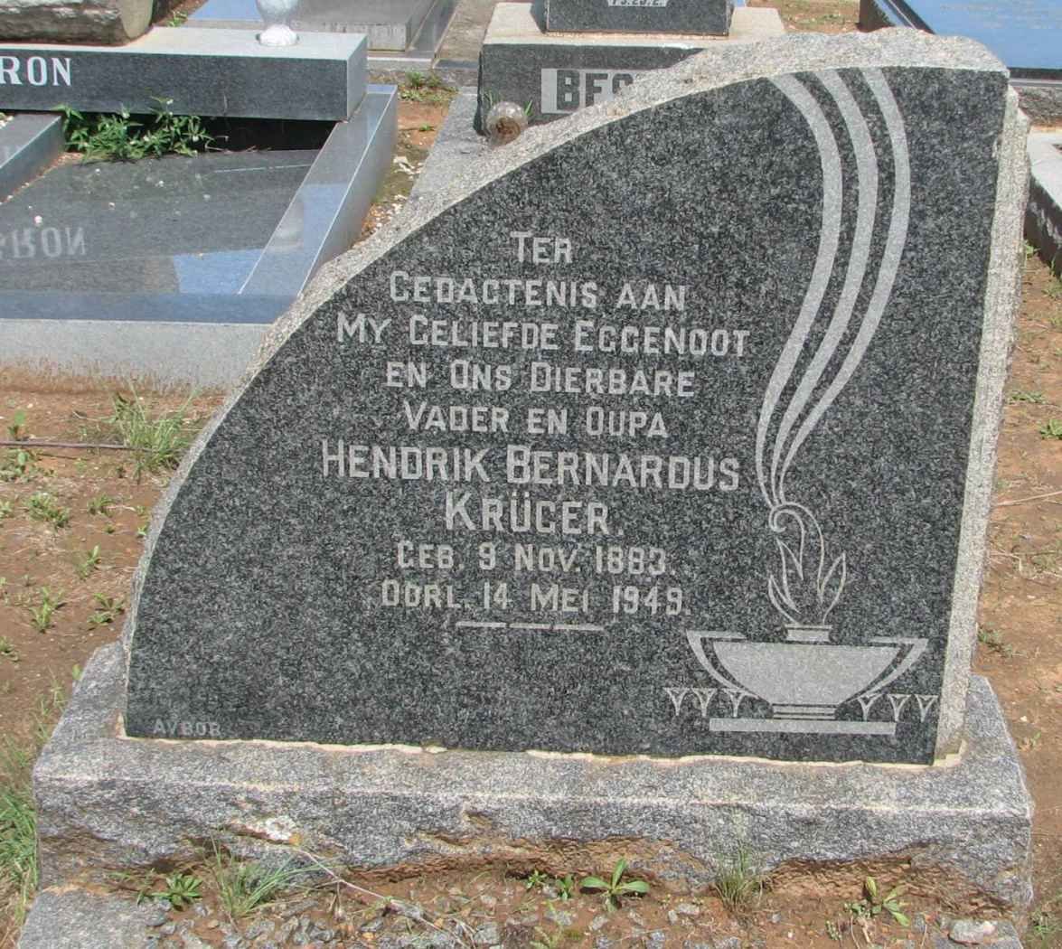 KRUGER Hendrik Bernardus 1883-1949