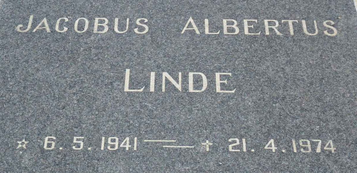 LINDE Jacobus Albertus 1941-1974