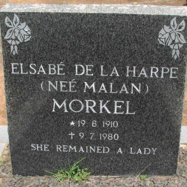 MORKEL Elsabe De La Harpe nee MALAN 1910-1980