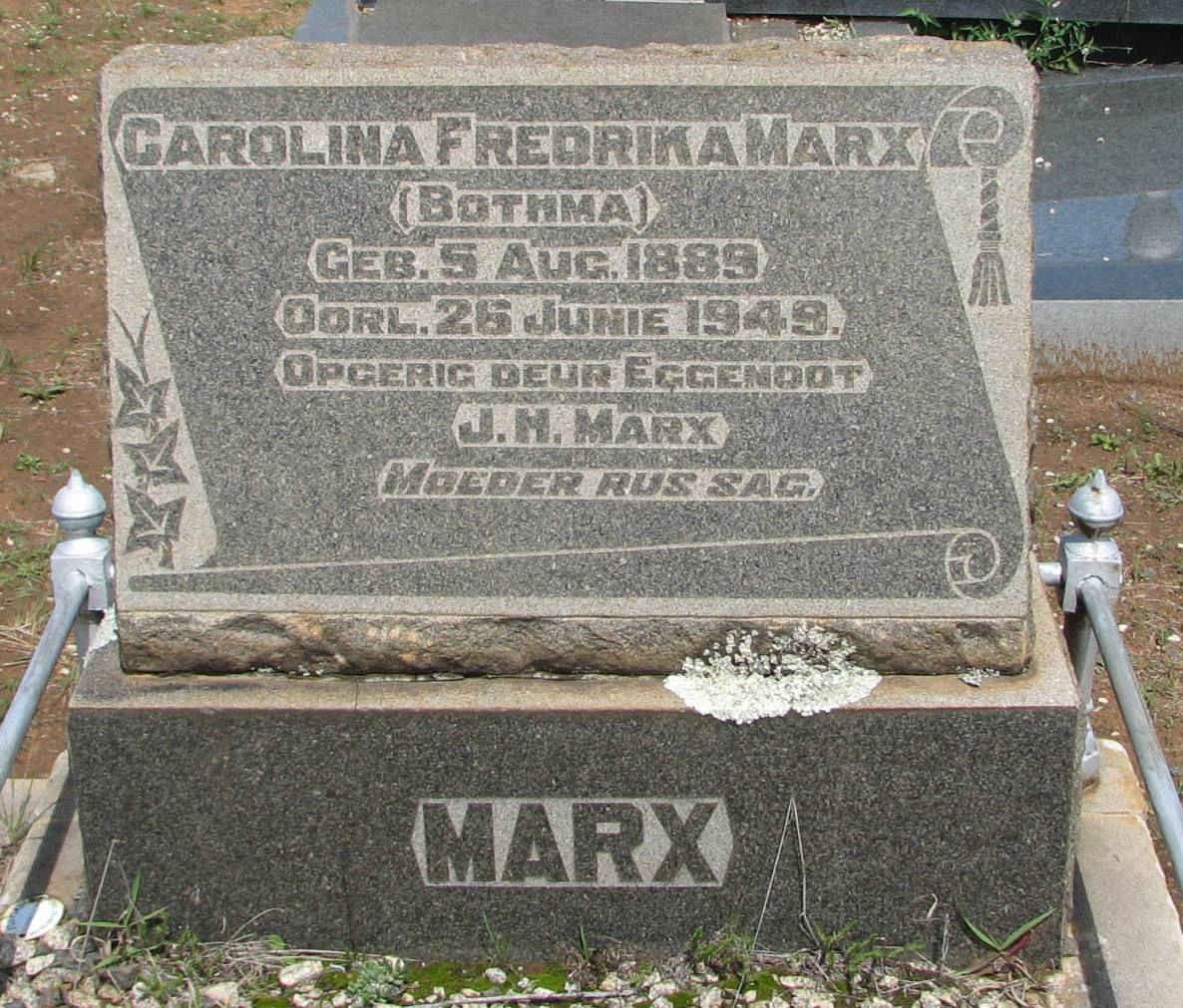 MARX Carolina Fredrika nee BOTHMA 1889-1949