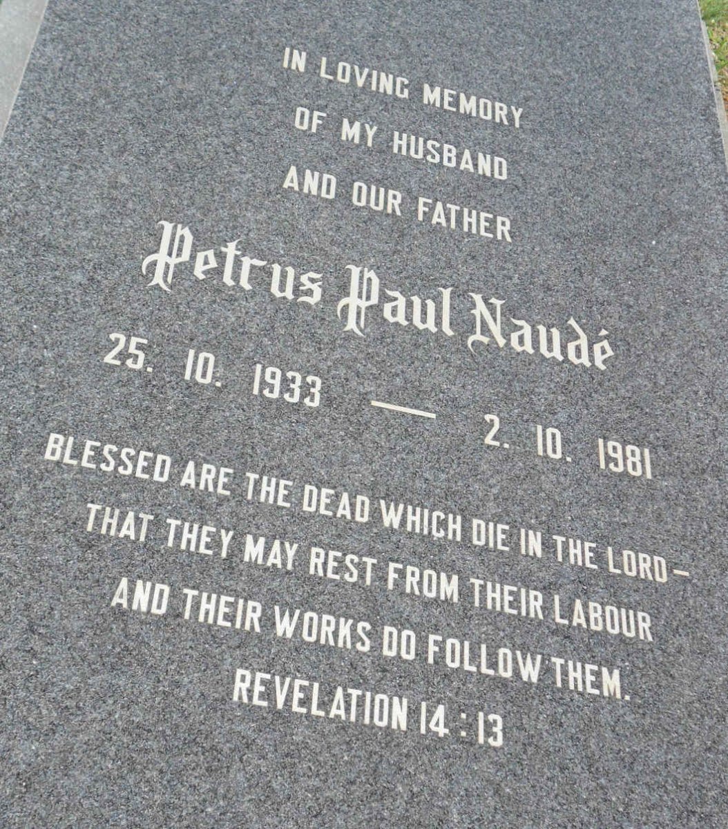 NAUDE Petrus Paul 1933-1981