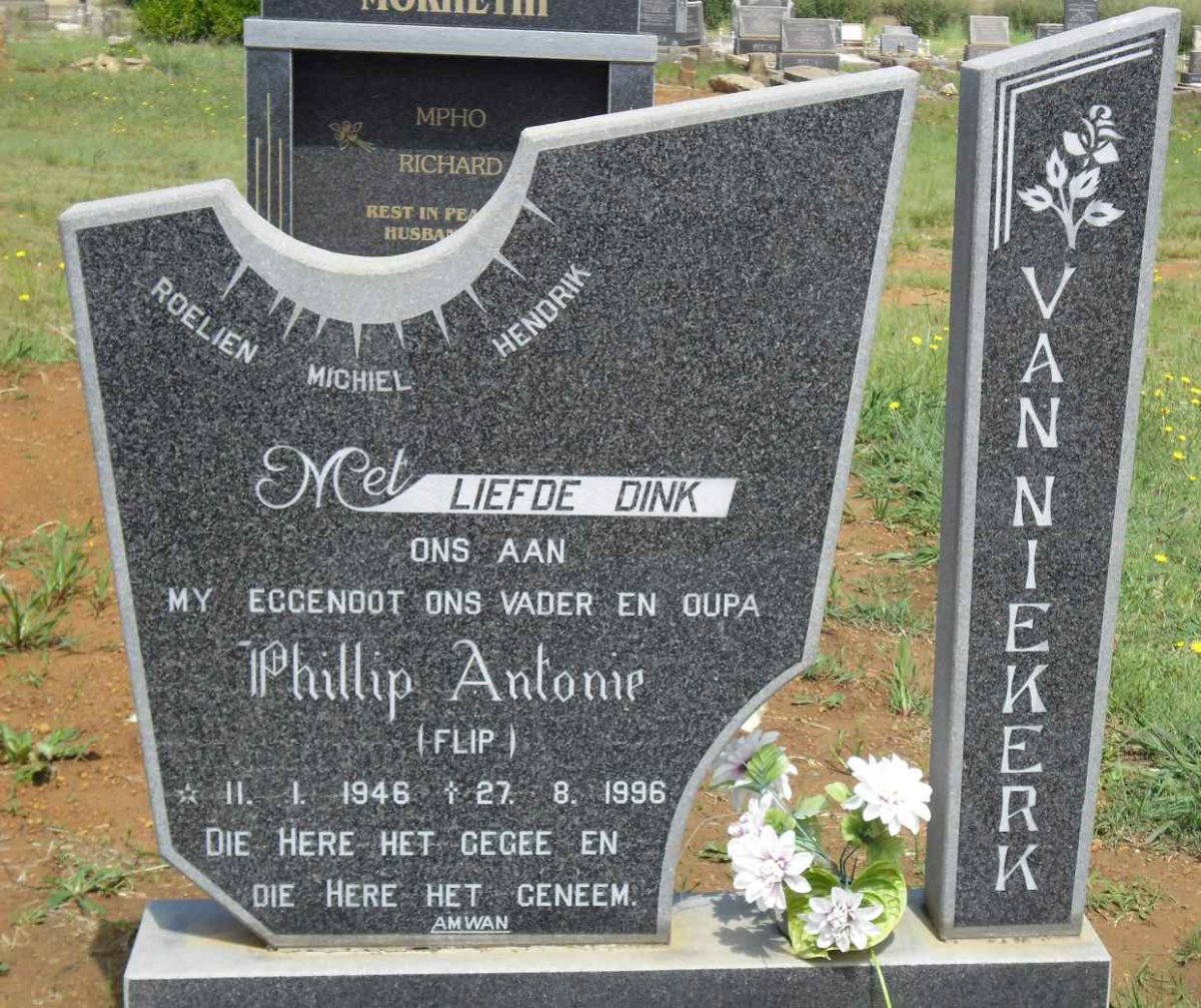 NIEKERK Phillip Antonie, van 1946-1996