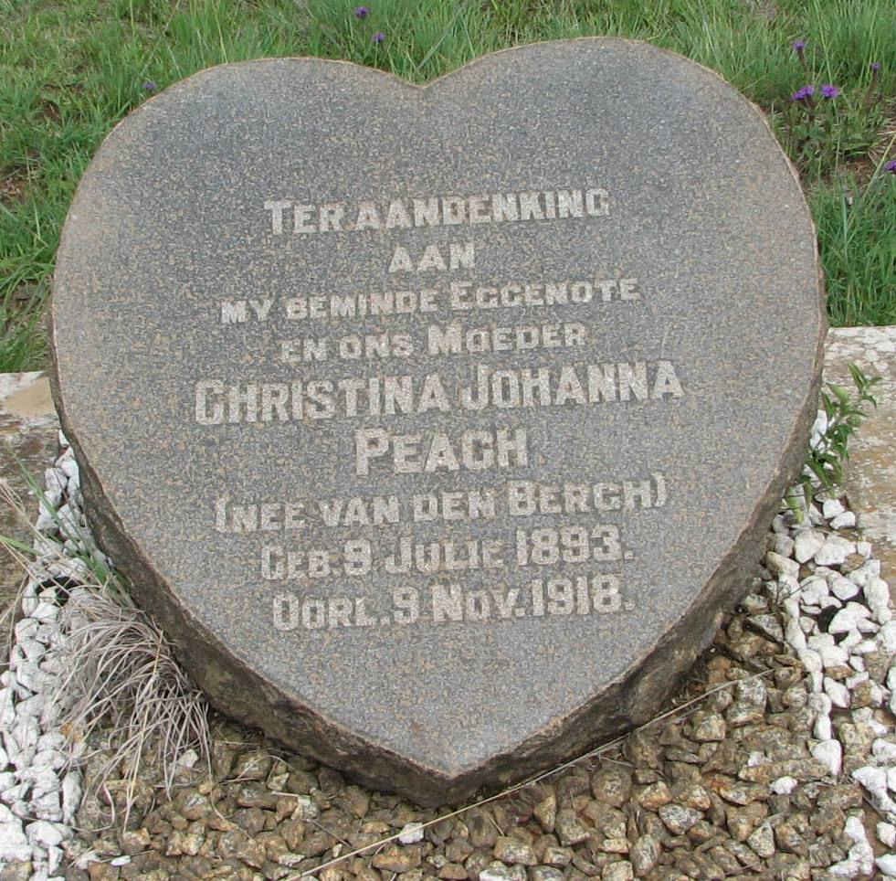 PEACH Christina Johanna nee van den BERGH 1893-1918