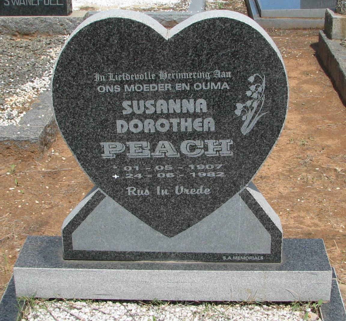 PEACH Susanna Dorothea 1907-1982