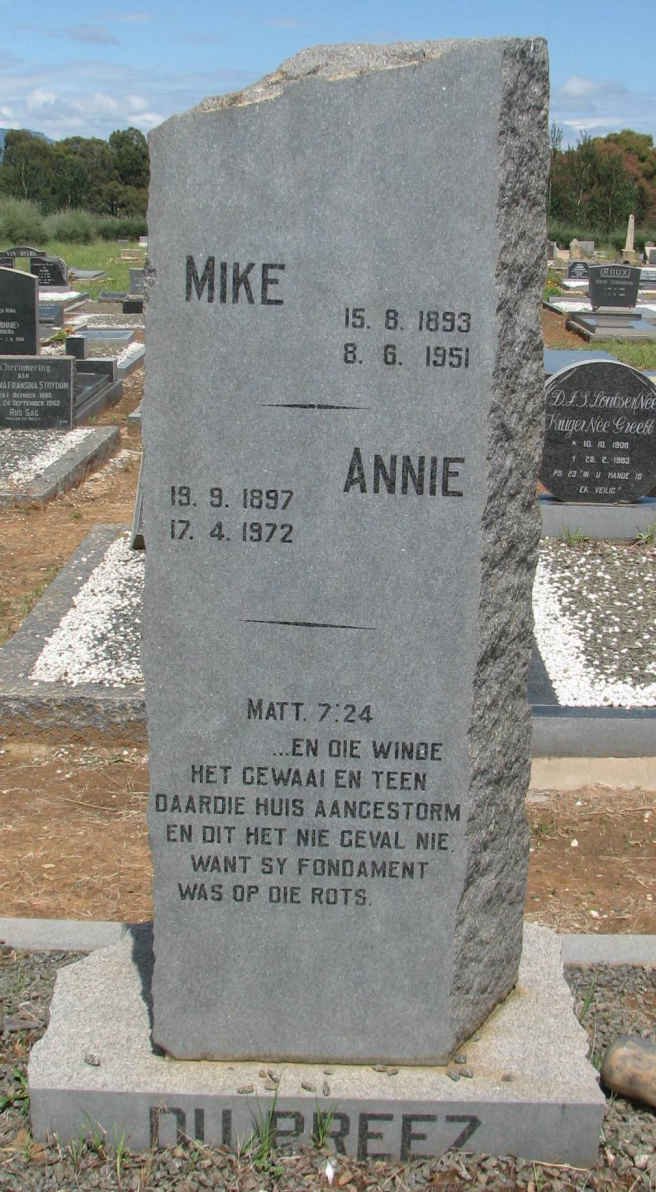 PREEZ Mike, du 1893-1951 &amp; Annie 1897-1972