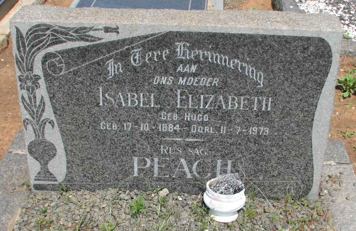 PEACH Isabel Elizabeth nee HUGO 1884-1973
