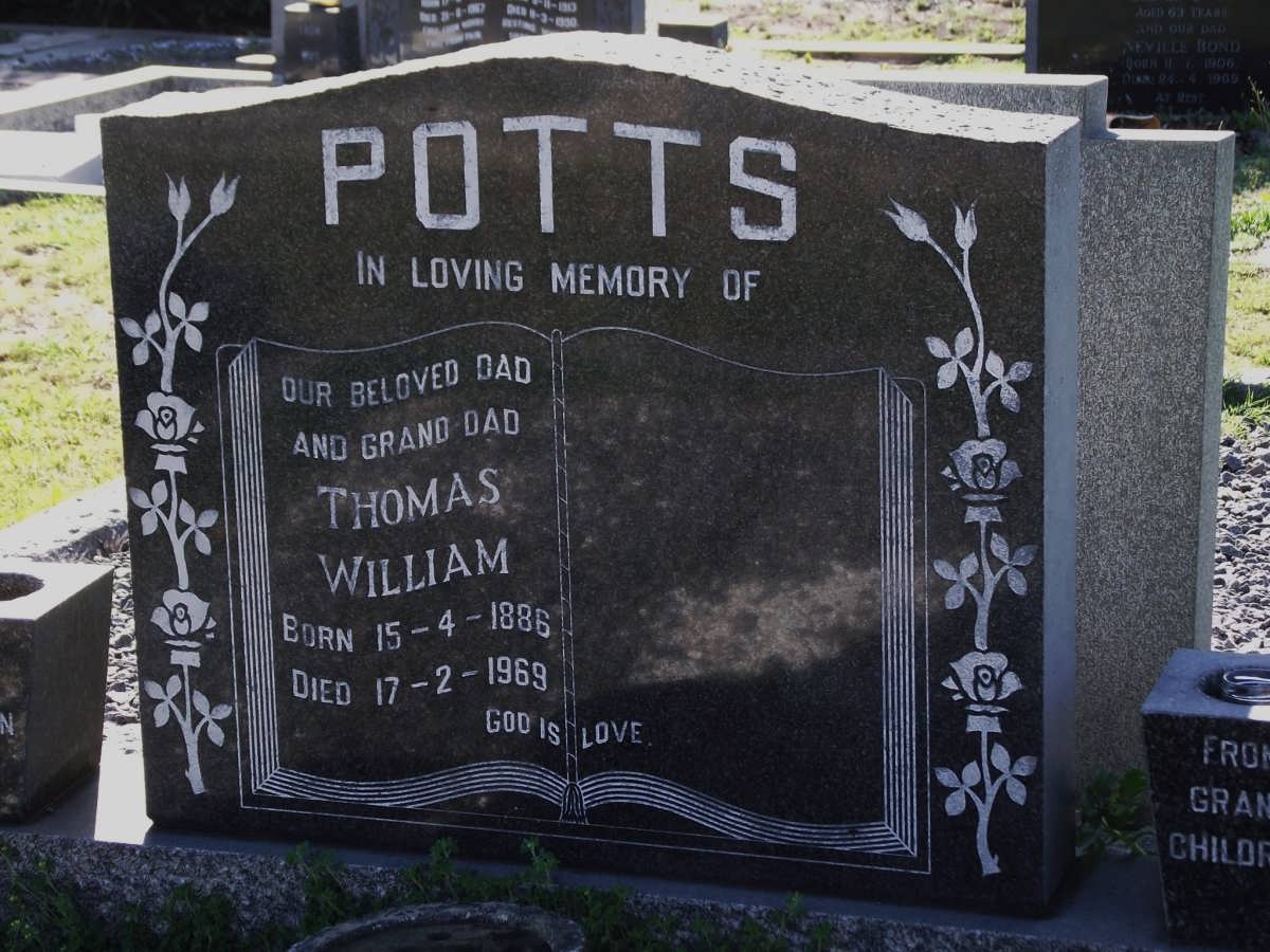 POTTS Thomas William 1886-1969