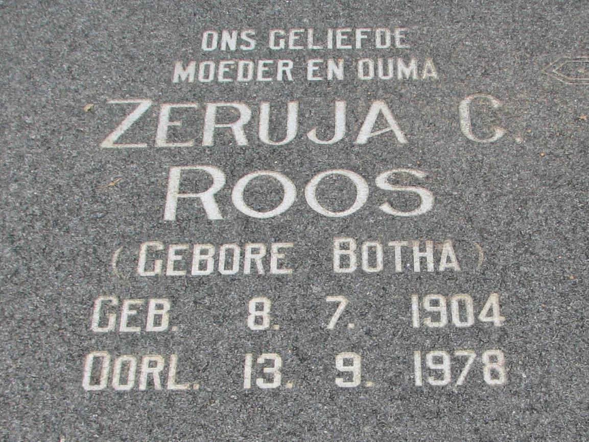 ROOS Zeruja C. nee BOTHA 1904-1978