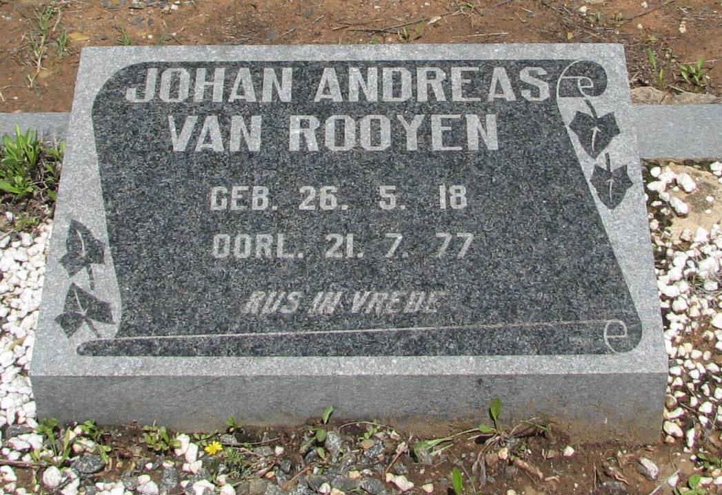 ROOYEN Johan Andreas, van 1918-1977