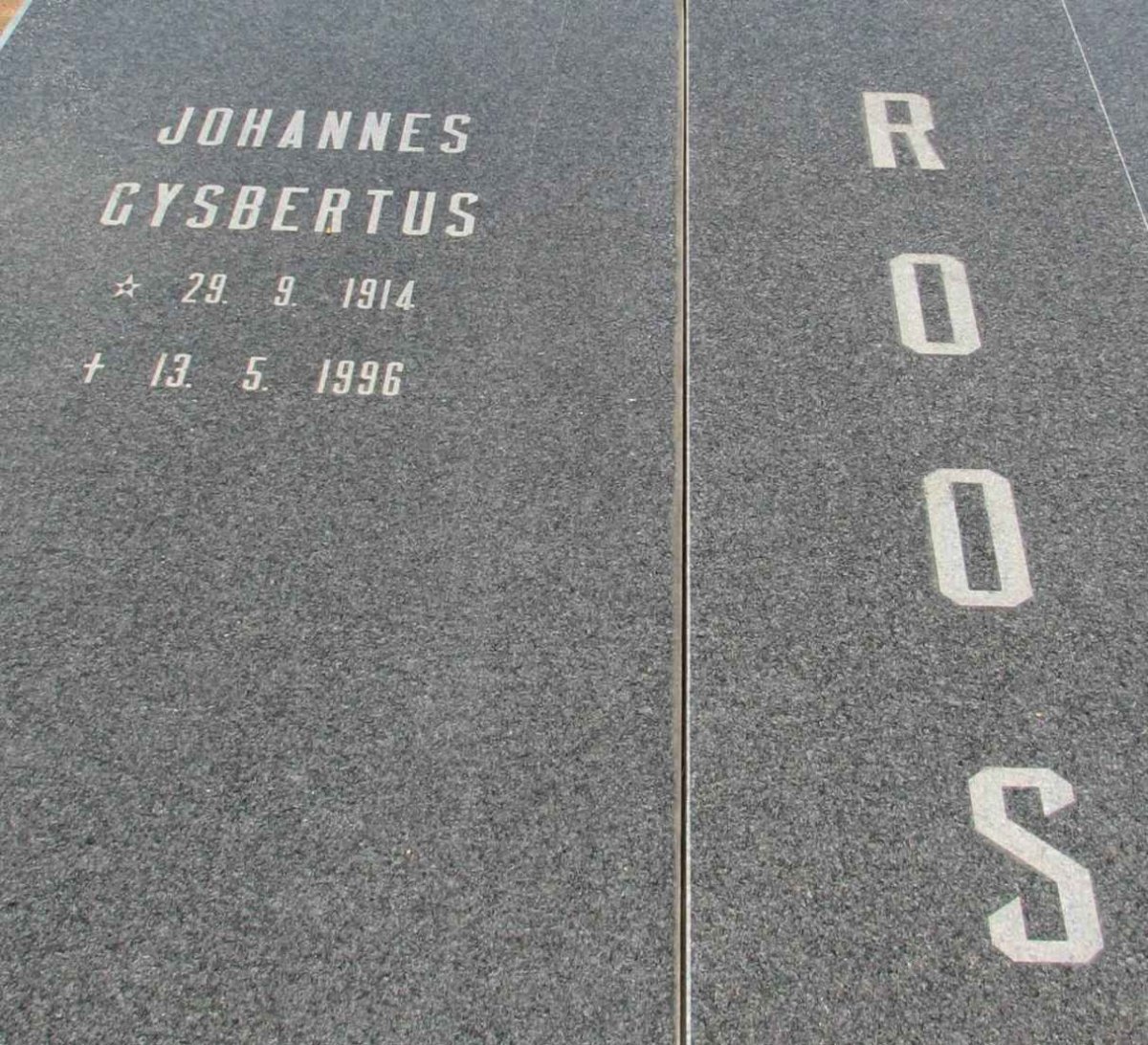 ROOS Johannes Gysbertus 1914-1996