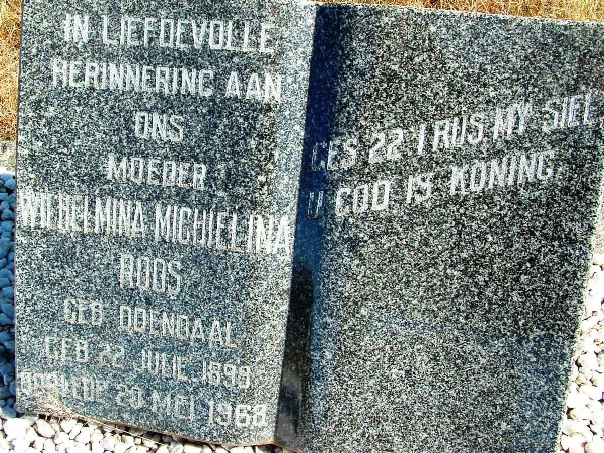 ROOS Wilhelmina Michielina nee ODENDAAL 1899-1968