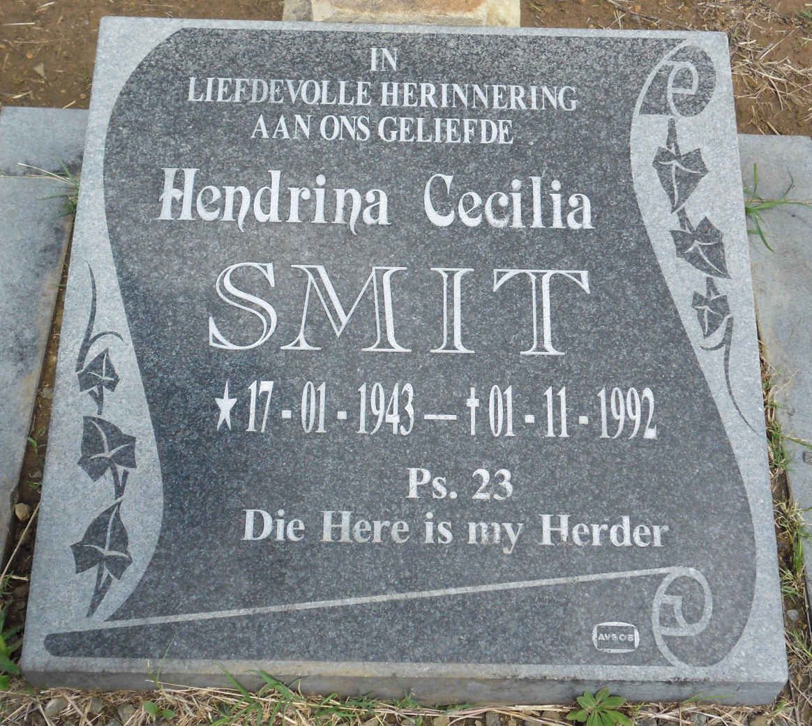 SMIT Hendrina Cecilia 1943-1992