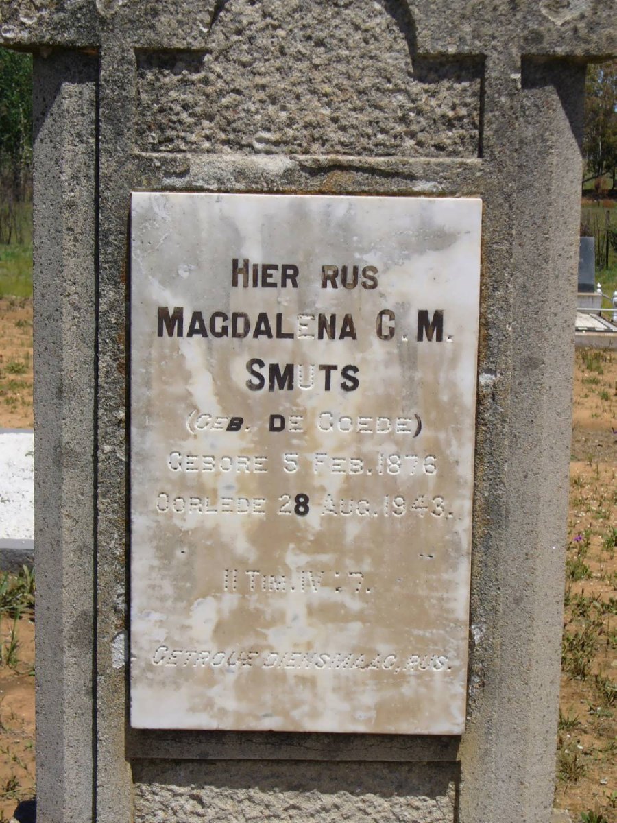 SMUTS Magdalena C.M. nee DE GOEDE 1876-1943